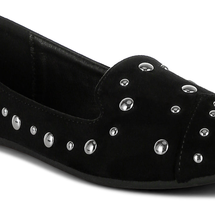 stud emebllished ballet flats
#color_black