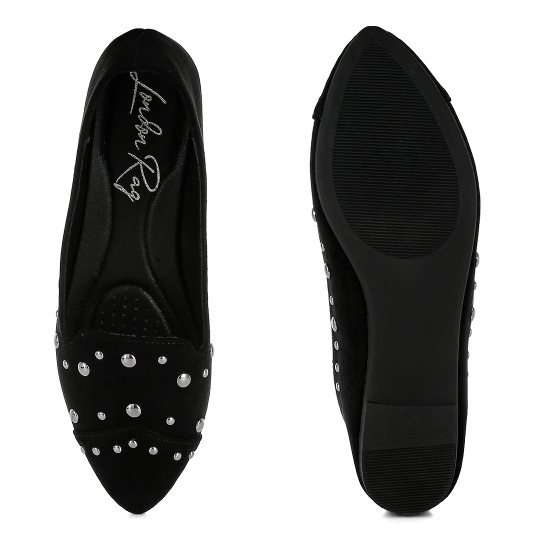 stud emebllished ballet flats
#color_black