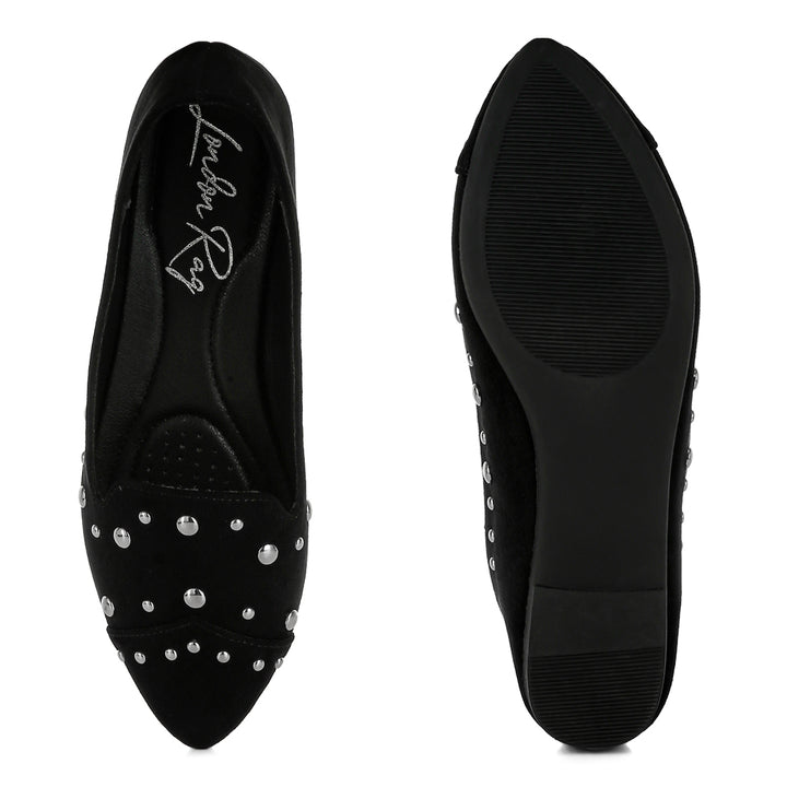 stud emebllished ballet flats
#color_black