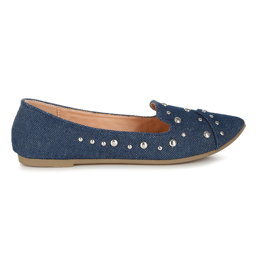 stud emebllished ballet flats
#color_denim,