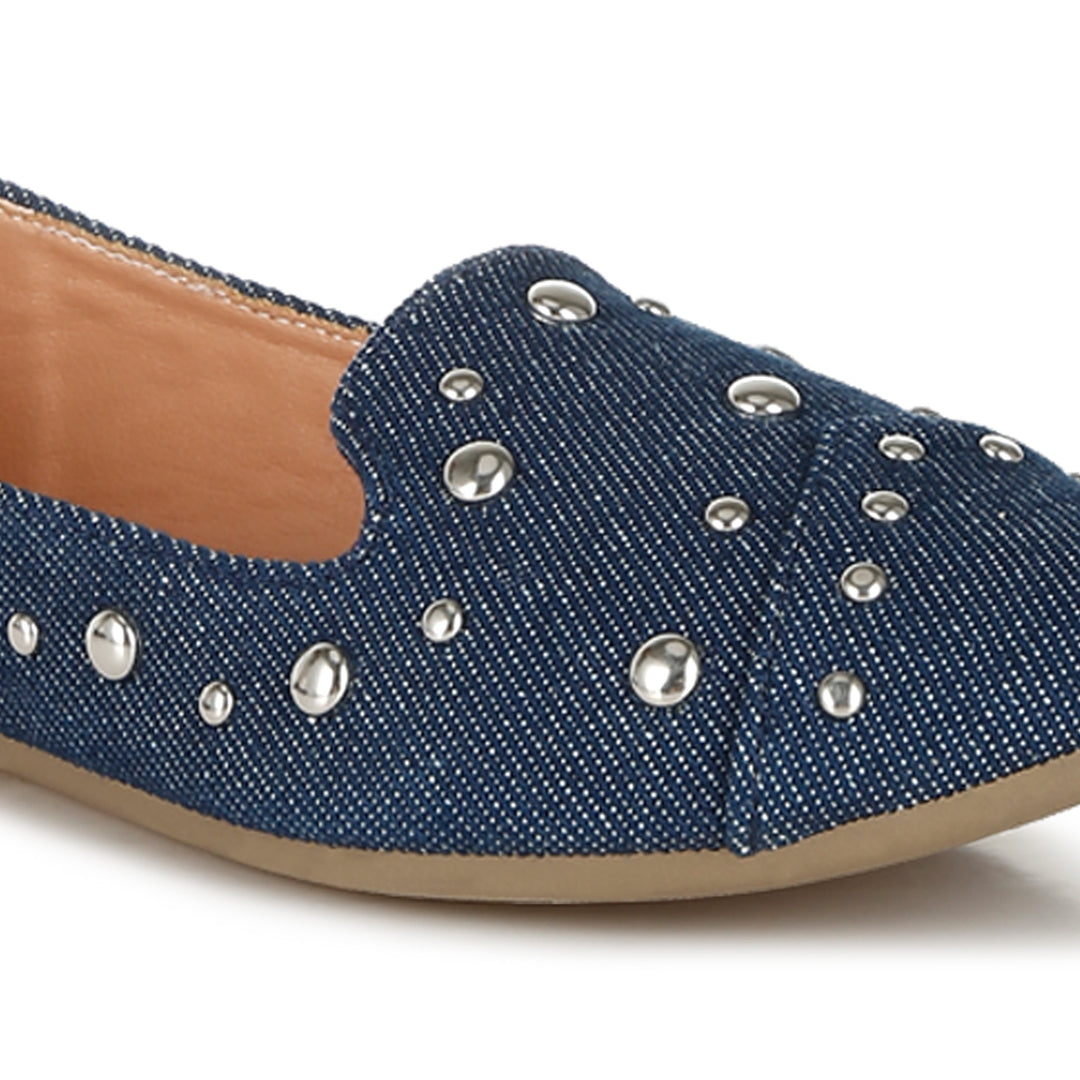 stud emebllished ballet flats
#color_denim,