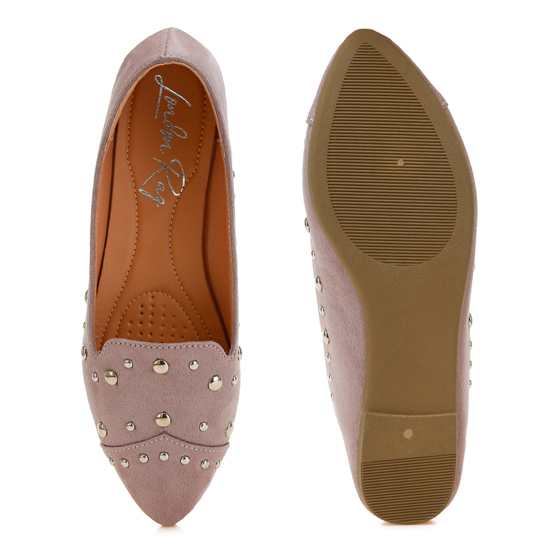 stud emebllished ballet flats
#color_lilac