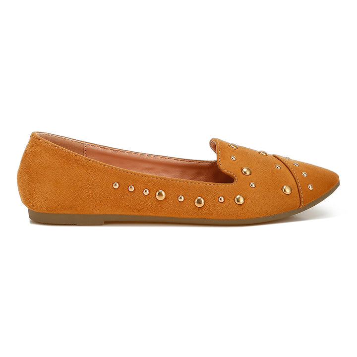 stud emebllished ballet flats
#color_tan