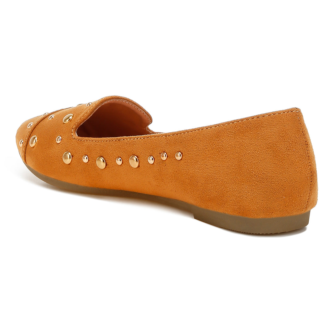 stud emebllished ballet flats
#color_tan