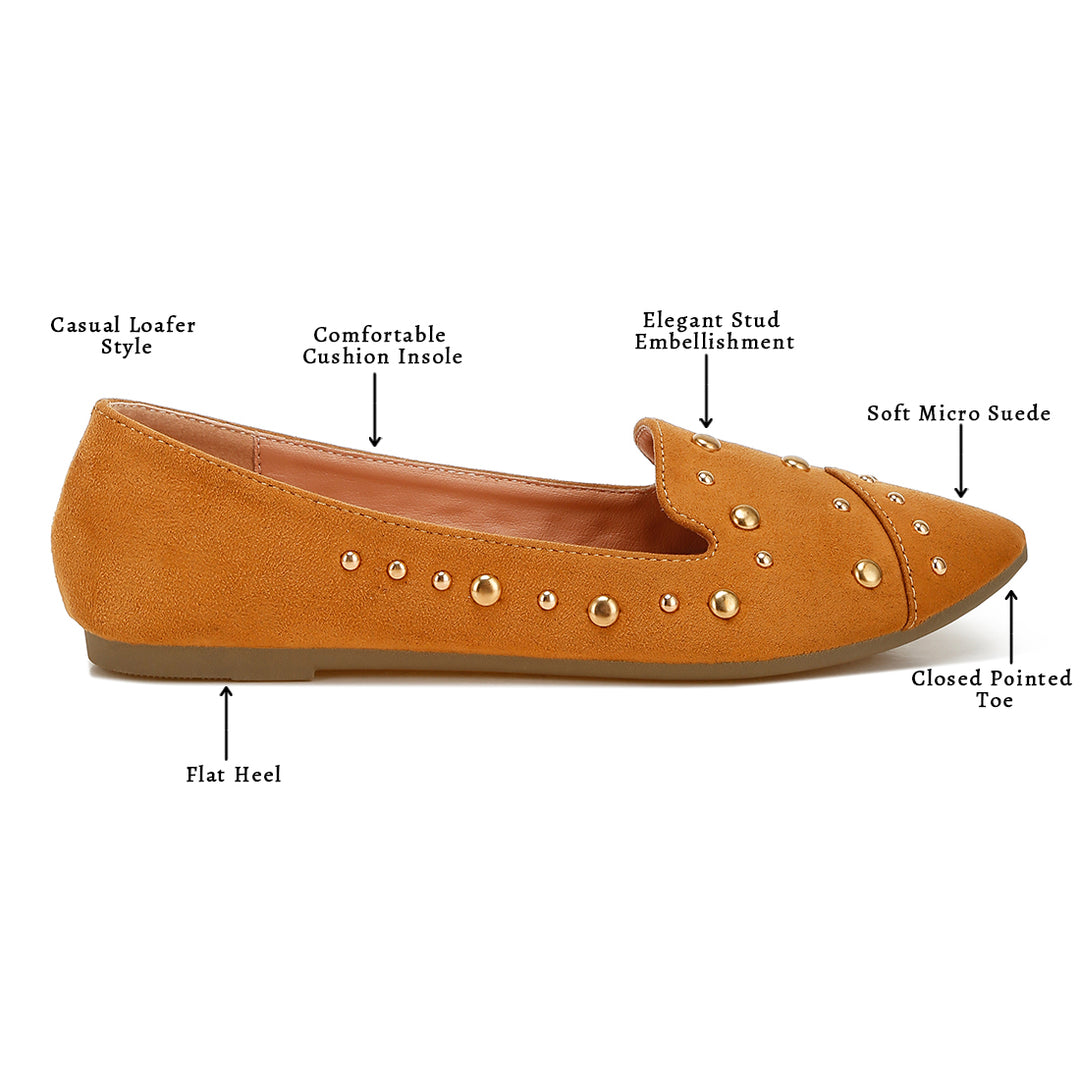 stud emebllished ballet flats
#color_tan