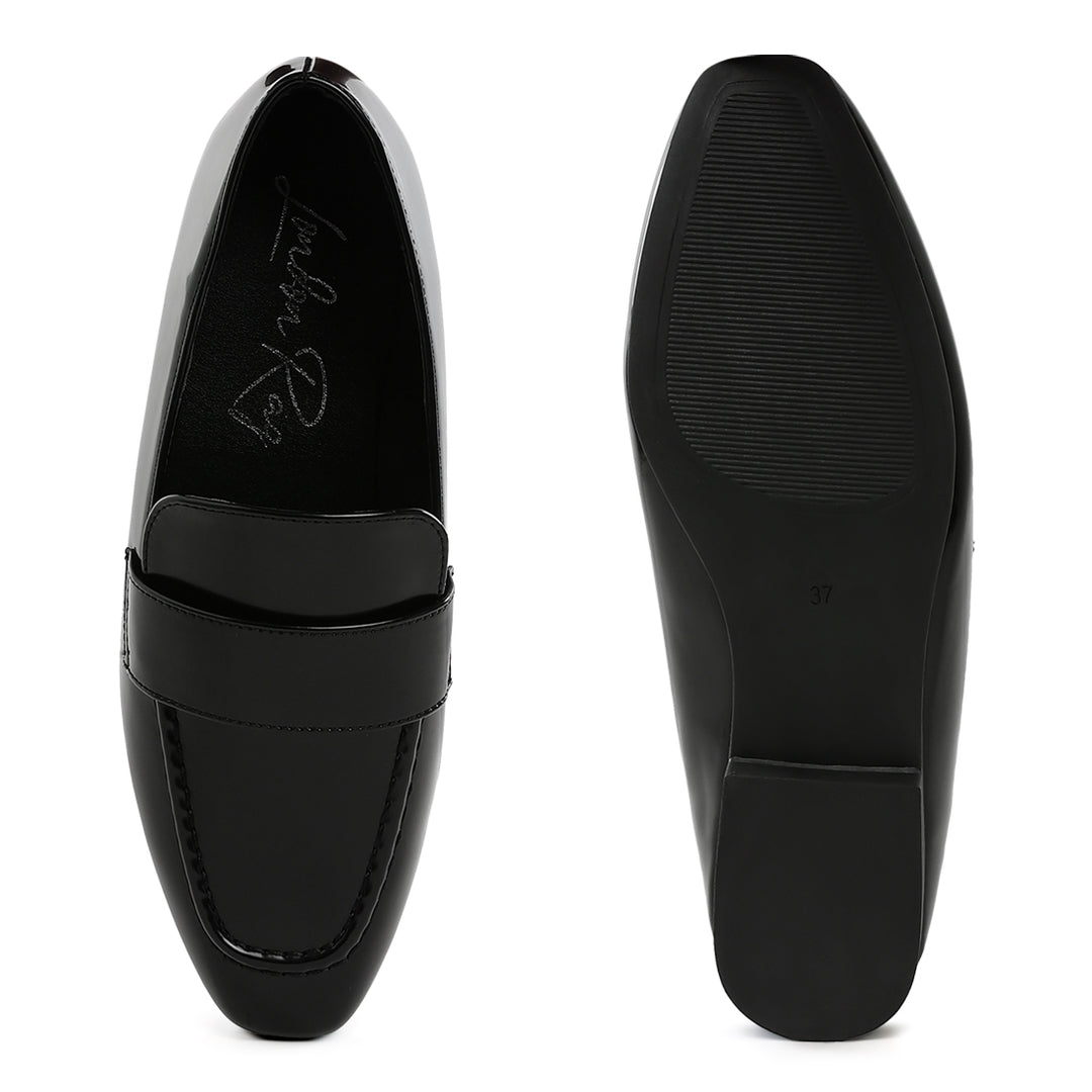 flat heel loafers#color_black