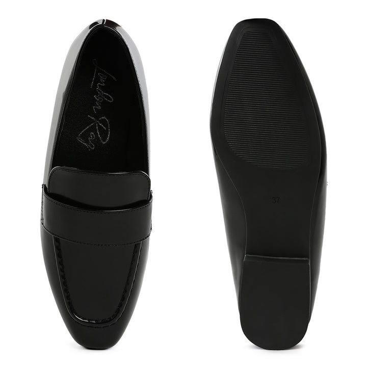 flat heel loafers#color_black