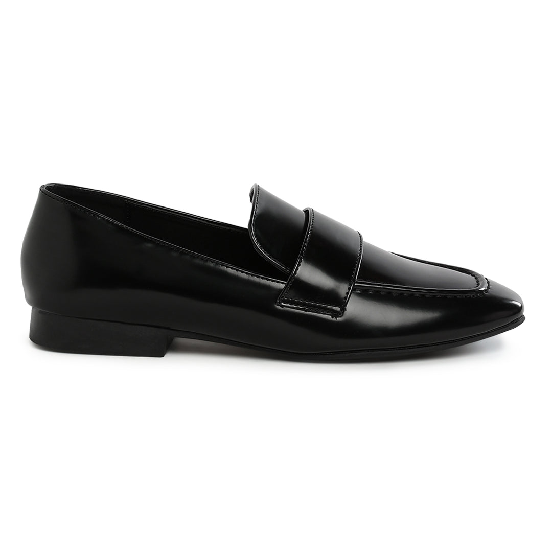 flat heel loafers#color_black