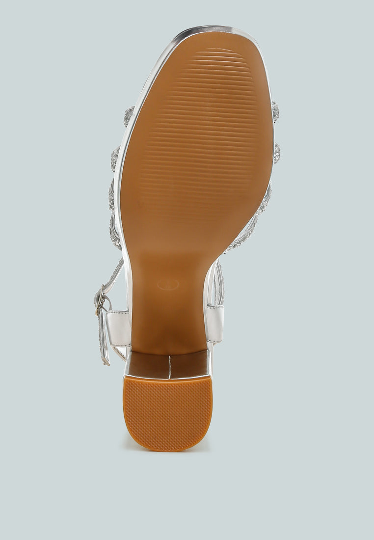 women glitter strappy block sandals#color_silver