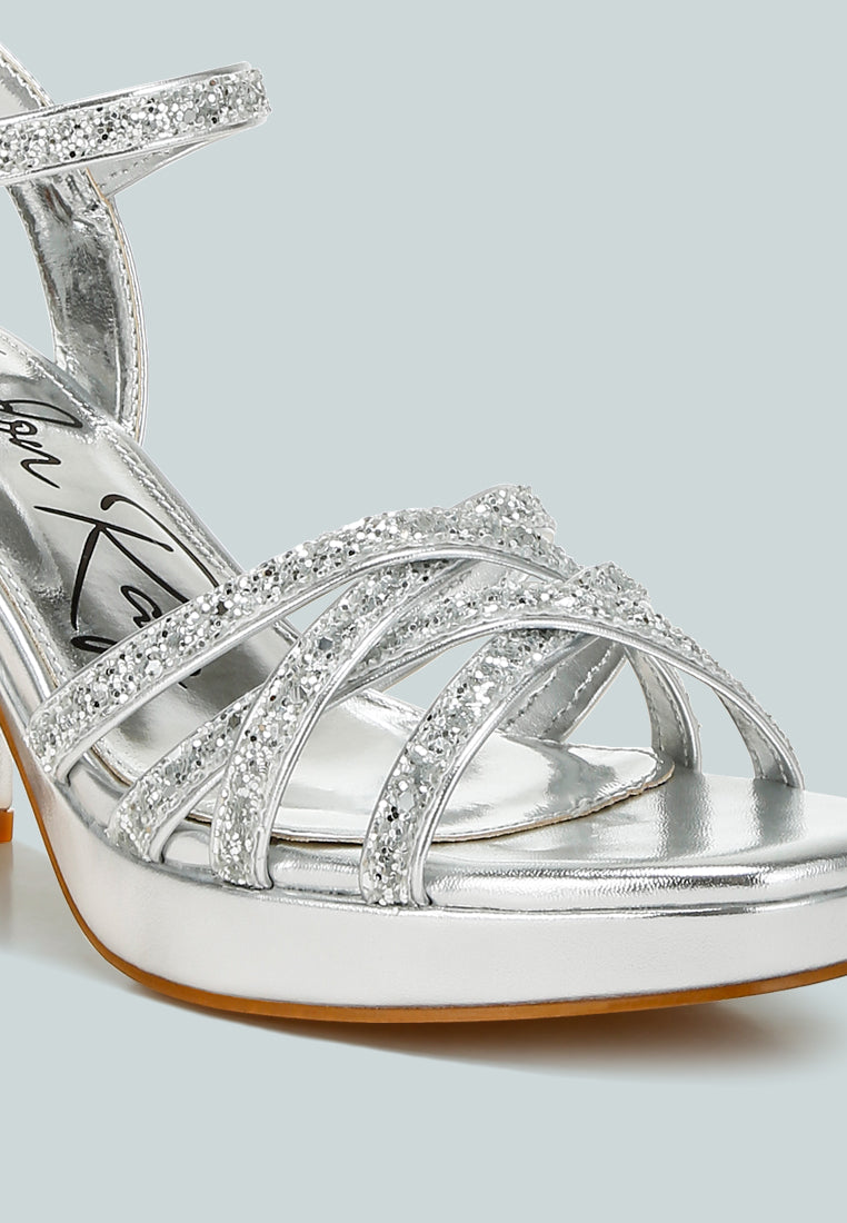 women glitter strappy block sandals#color_silver