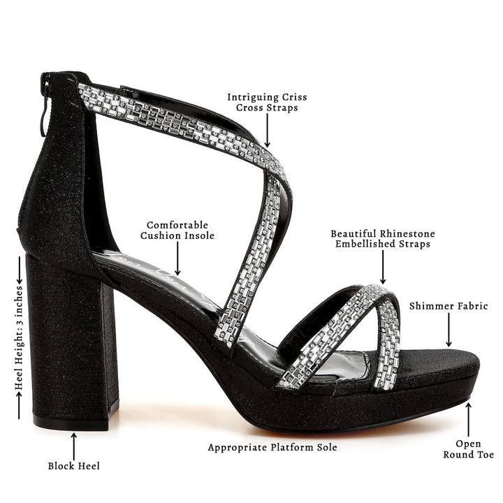 rhinestones embellished strappy sandals#color_black