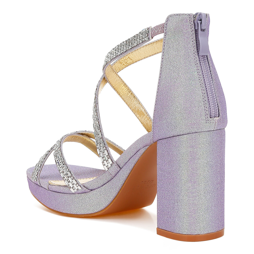 rhinestones embellished strappy sandals#color_lilac