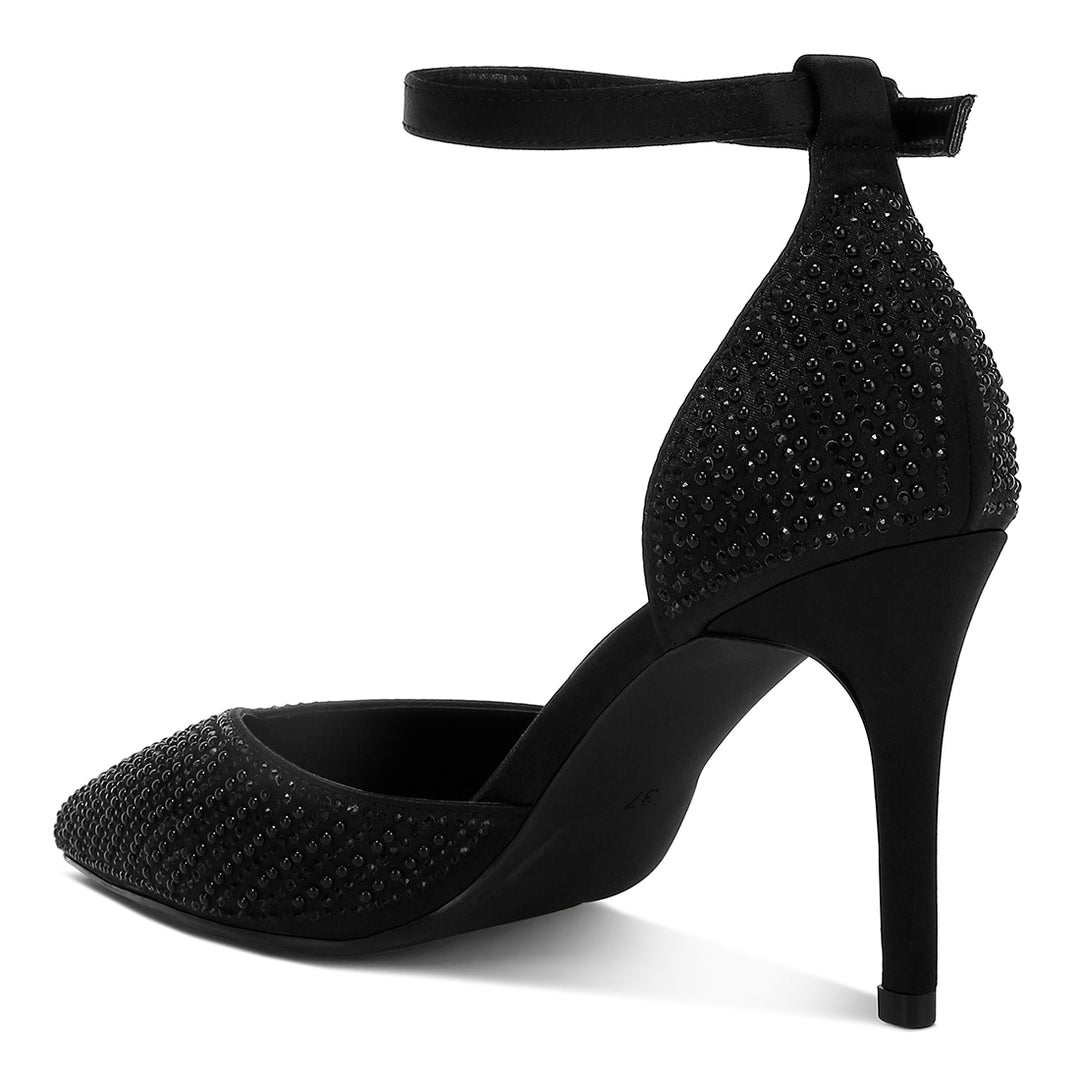 pearls & sequins embellished stiletto sandals#color_black