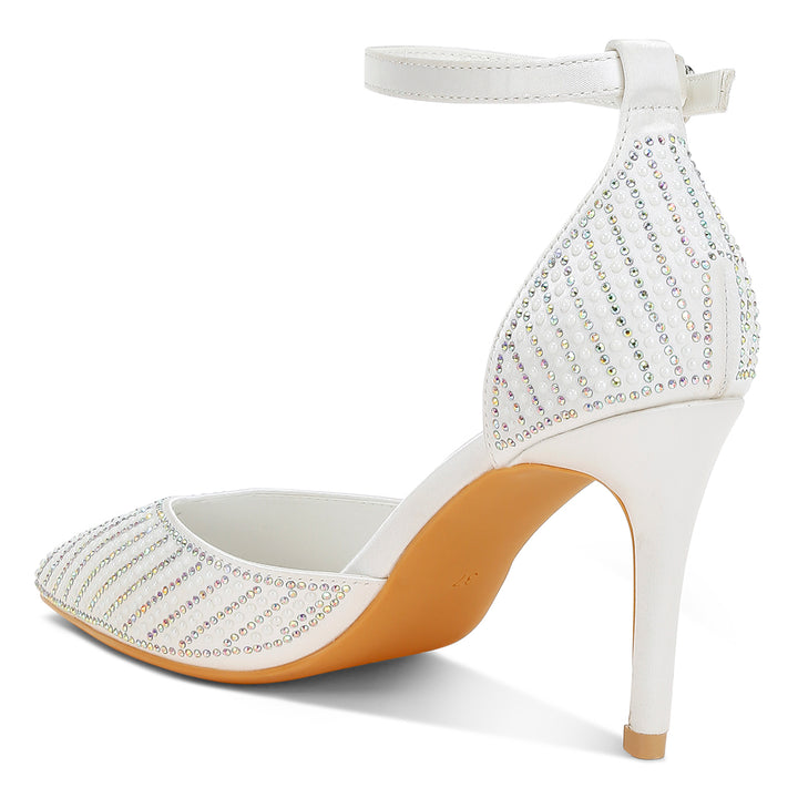 pearls & sequins embellished stiletto sandals#color_white