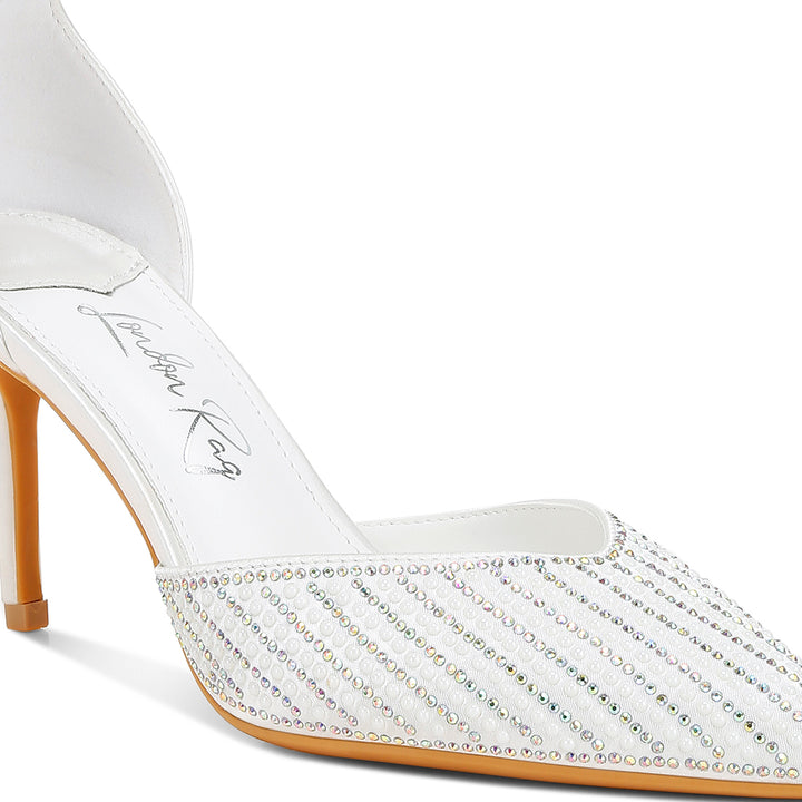 pearls & sequins embellished stiletto sandals#color_white