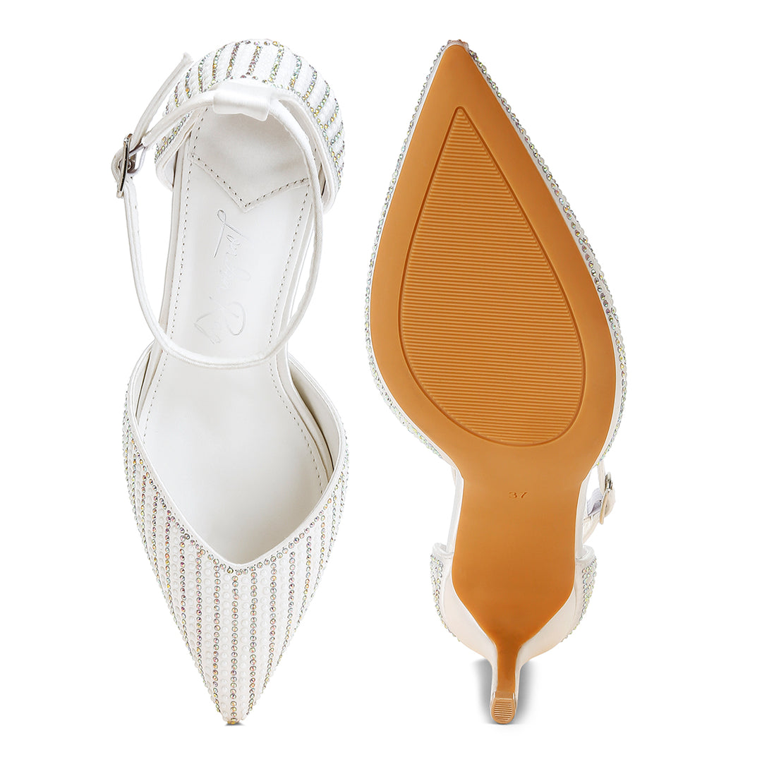 pearls & sequins embellished stiletto sandals#color_white