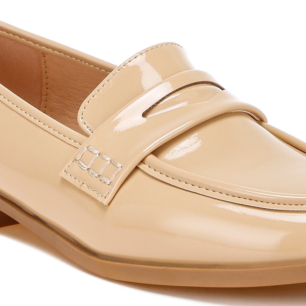 penny strap detail loafers#color_beige