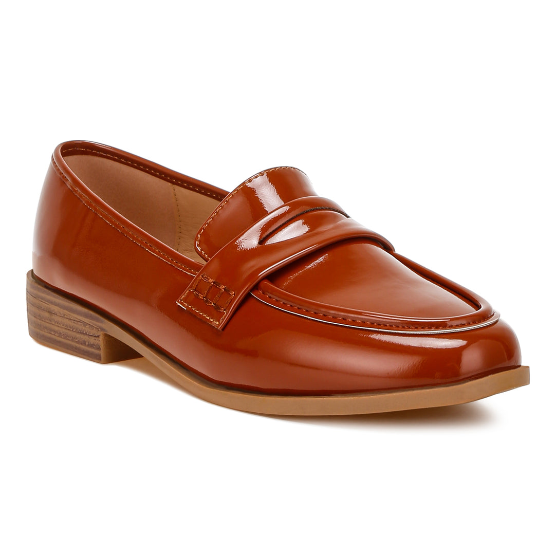 penny strap detail loafers#color_brown