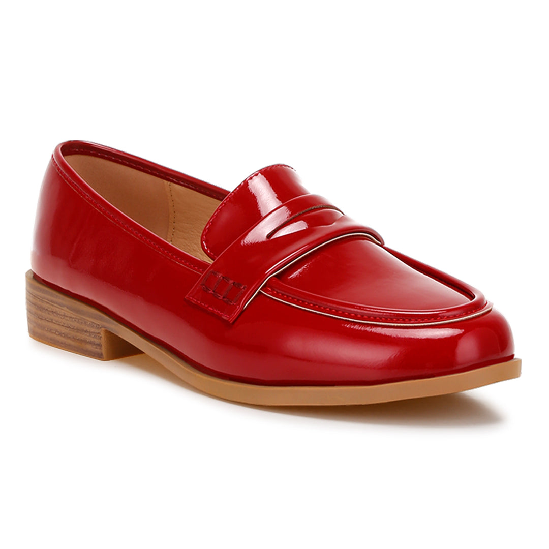 penny strap detail loafers#color_red