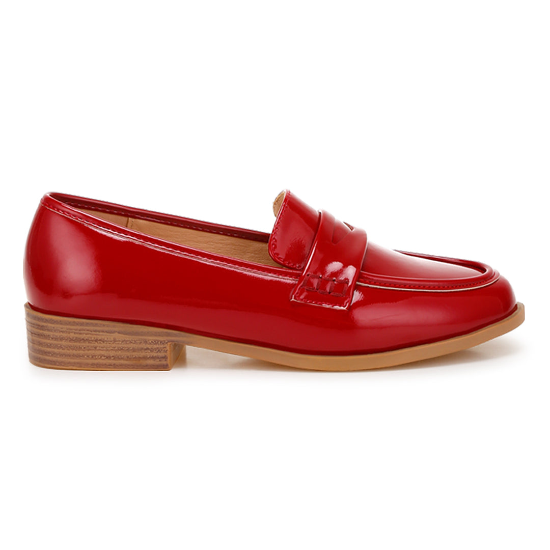 penny strap detail loafers#color_red