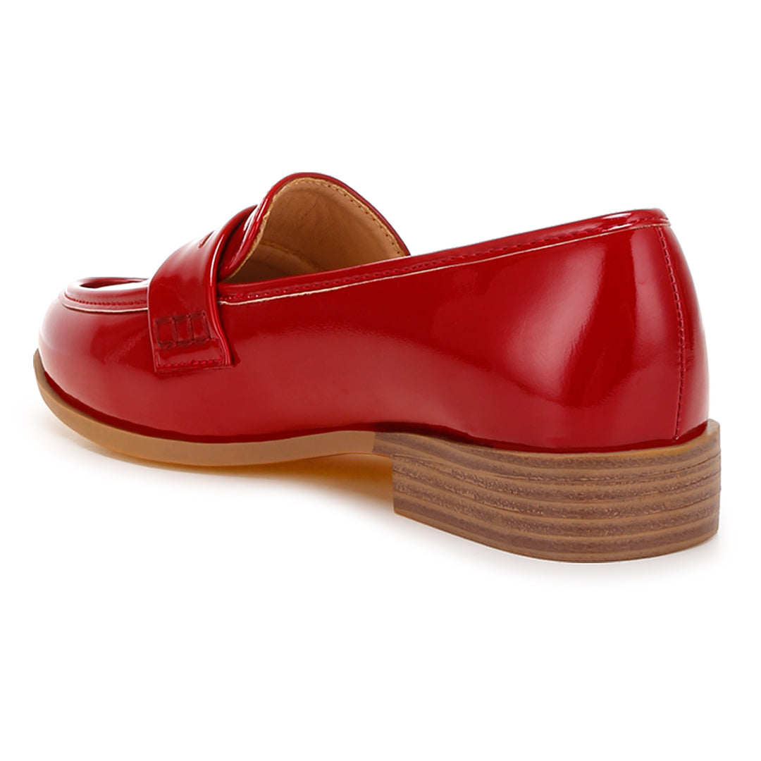 penny strap detail loafers#color_red