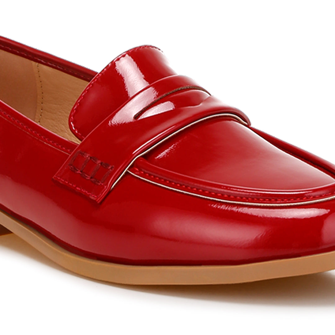 penny strap detail loafers#color_red