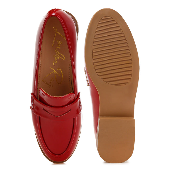 penny strap detail loafers#color_red