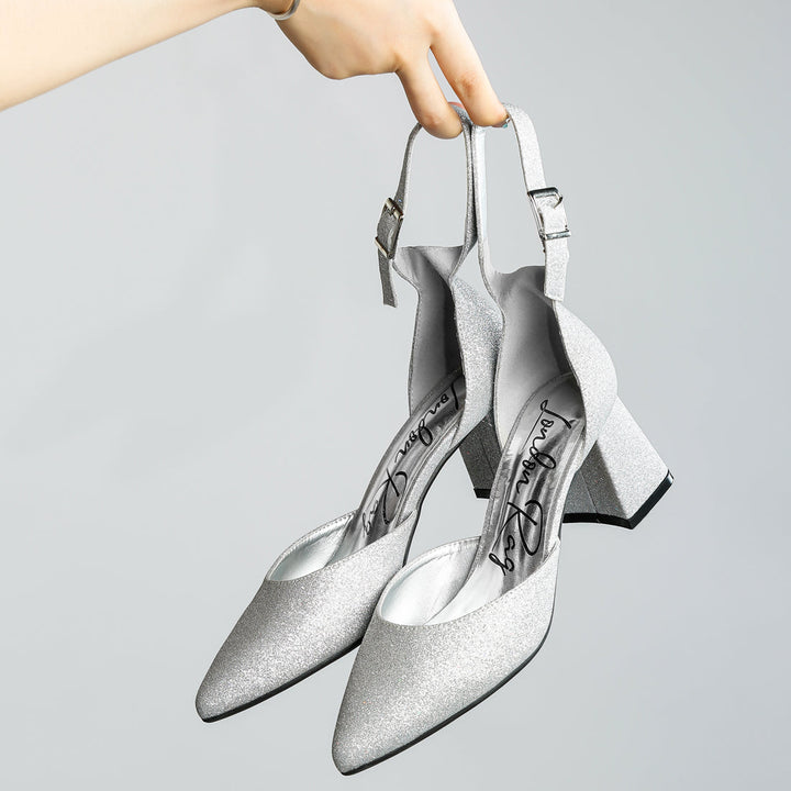 glitter block heel sandals
#color_silver