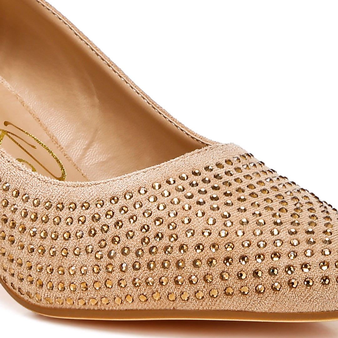 rhinestones embellished pumps
#color_beige