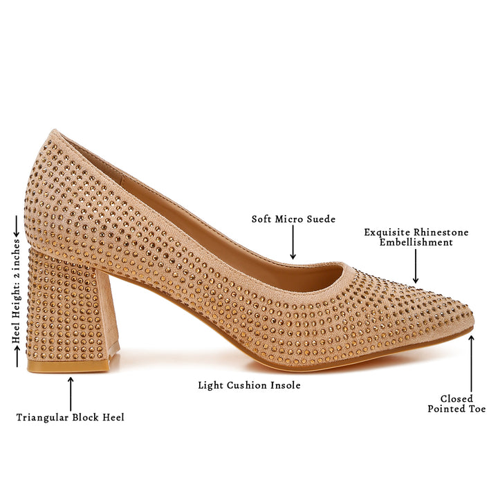 rhinestones embellished pumps
#color_beige