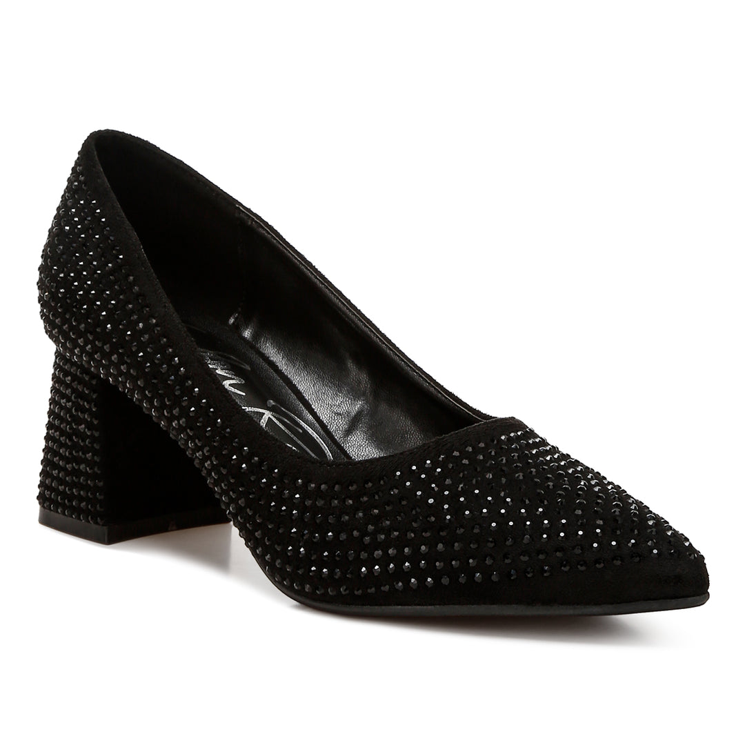 rhinestones embellished pumps
#color_black