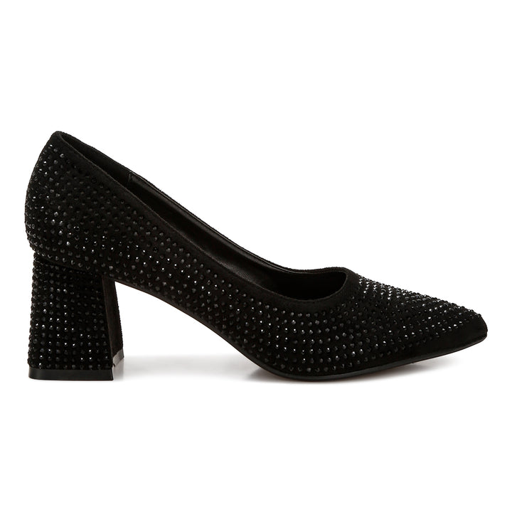 rhinestones embellished pumps
#color_black