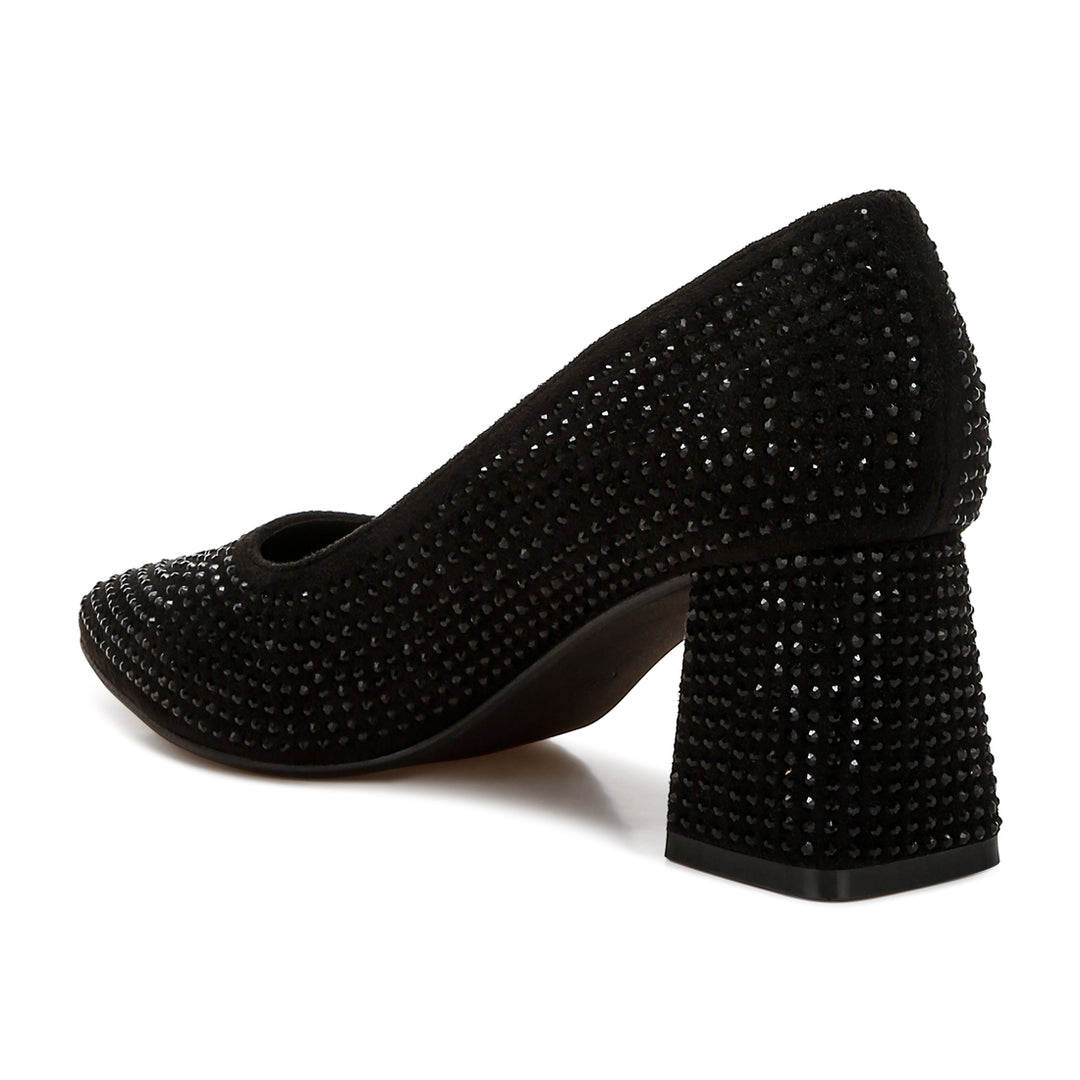 rhinestones embellished pumps
#color_black