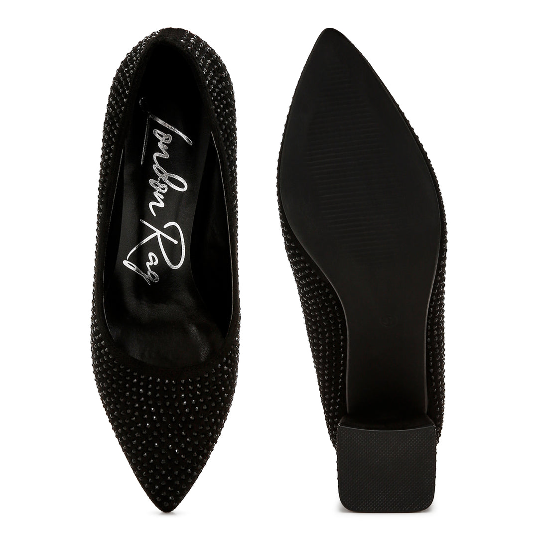 rhinestones embellished pumps
#color_black