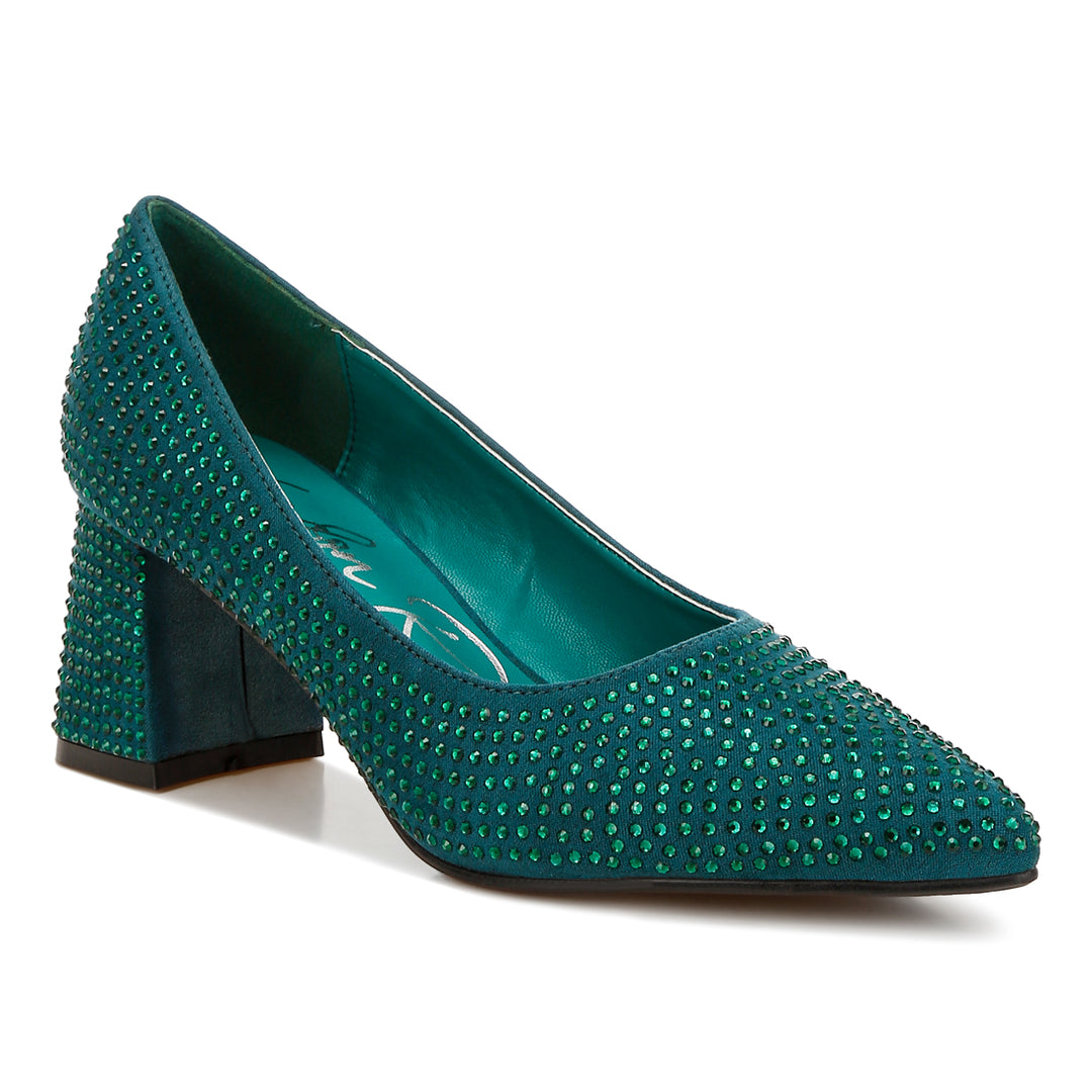 rhinestones embellished pumps
#color_bottle-green