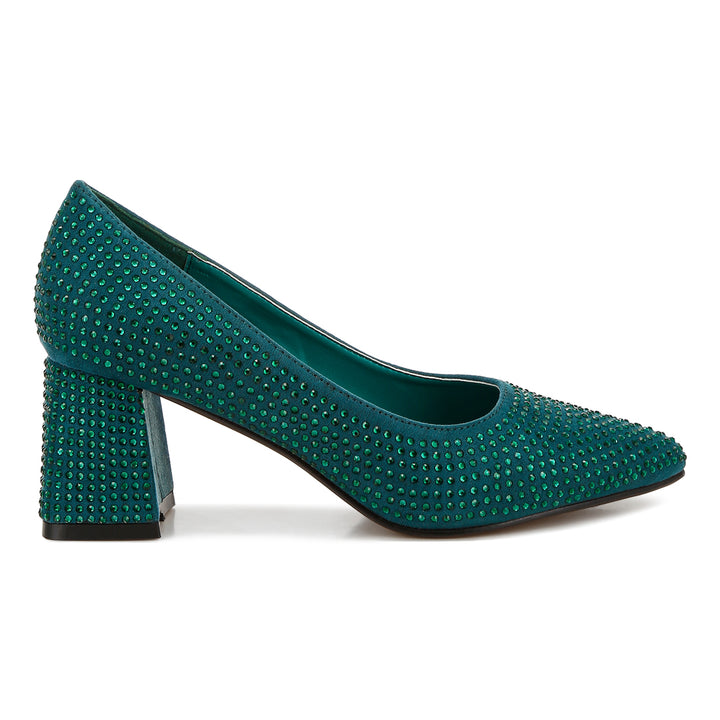 rhinestones embellished pumps
#color_bottle-green