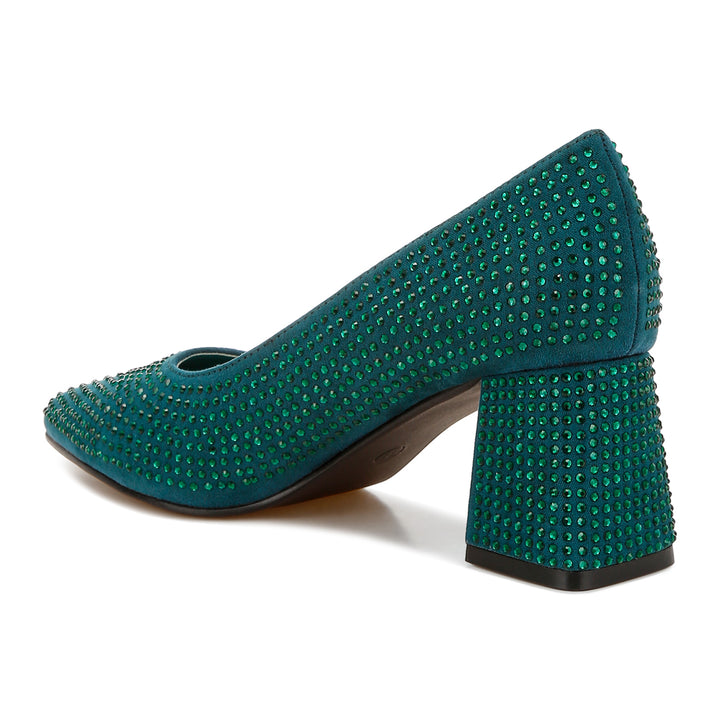 rhinestones embellished pumps
#color_bottle-green