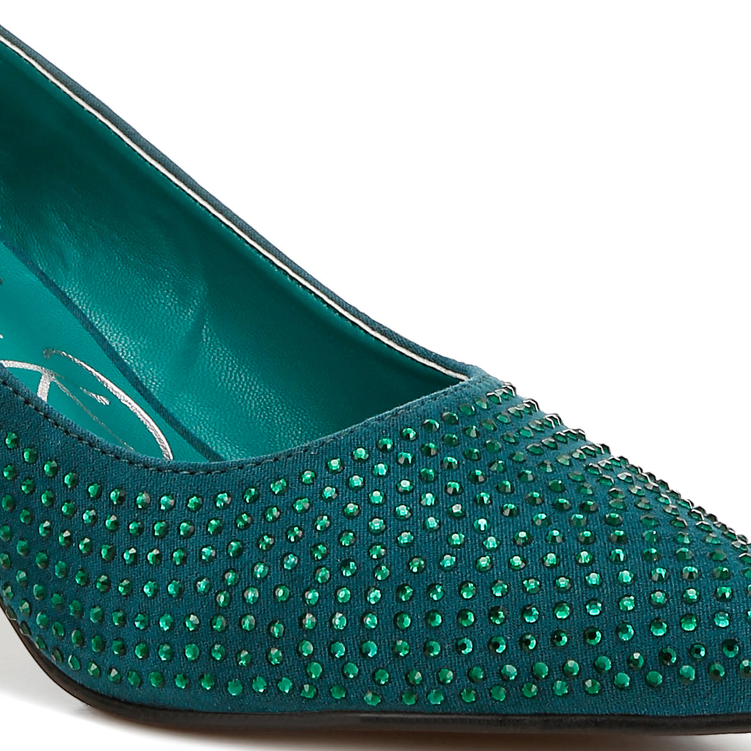 rhinestones embellished pumps
#color_bottle-green