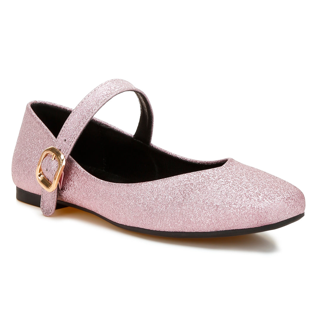 glitter pin buckle ballerinas#color_pink