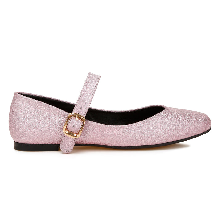 glitter pin buckle ballerinas#color_pink