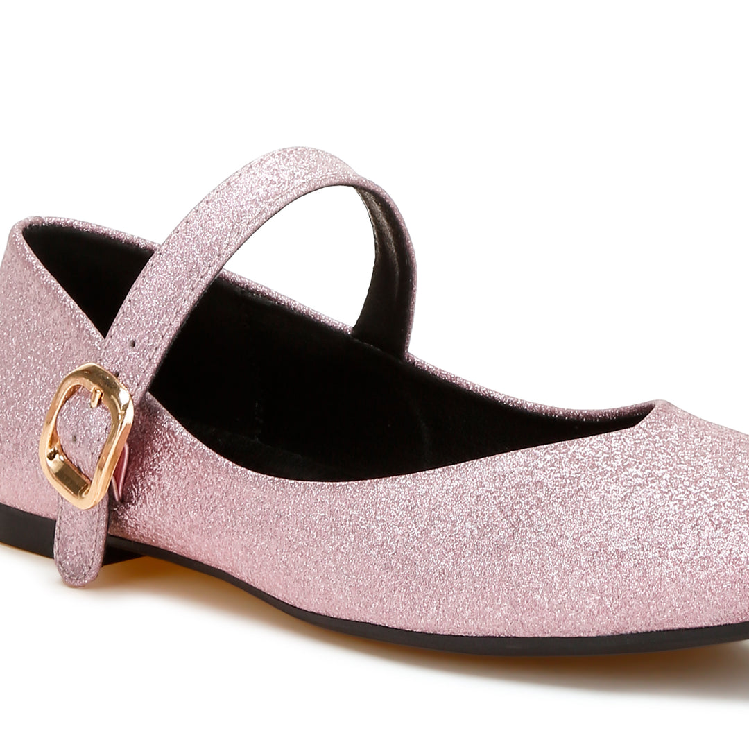 glitter pin buckle ballerinas#color_pink