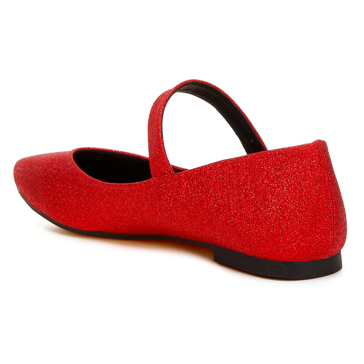 glitter pin buckle ballerinas#color_red