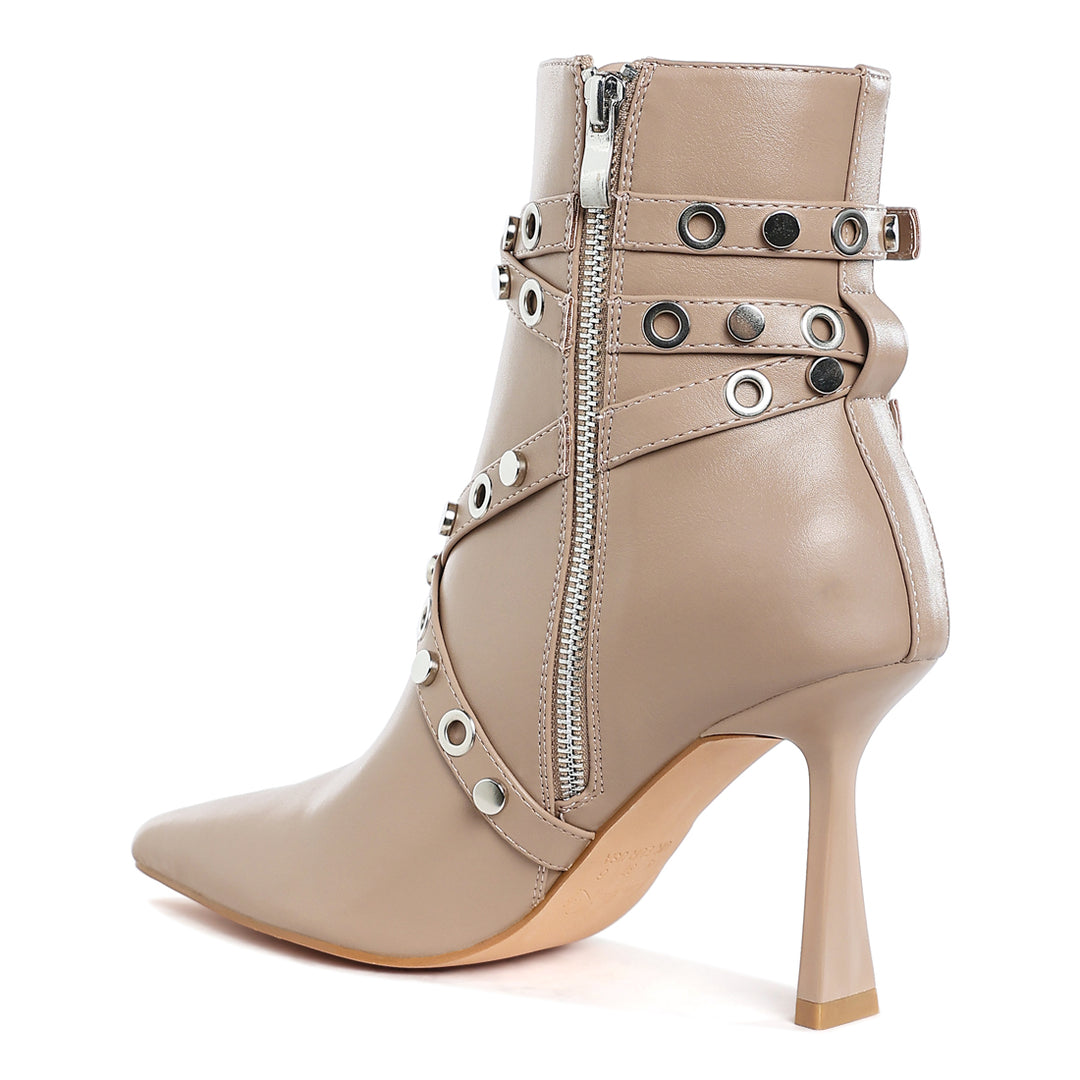 eyelets & studs harness ankle boots#color_beige