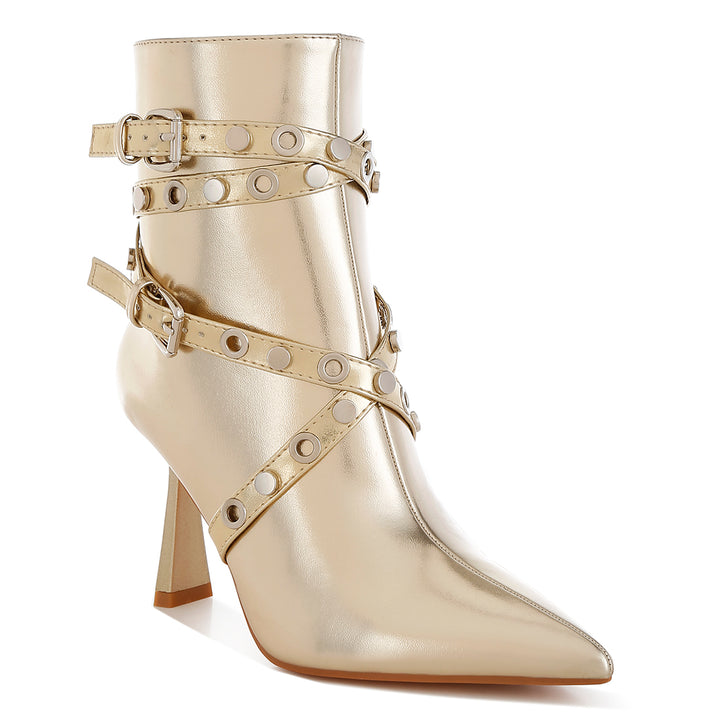 eyelets & studs harness ankle boots#color_gold