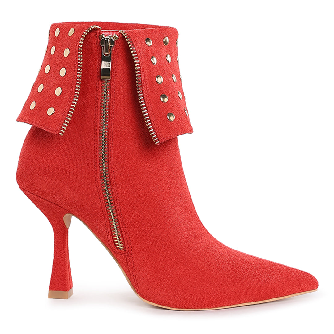 stud embellished foldover boots#color_red