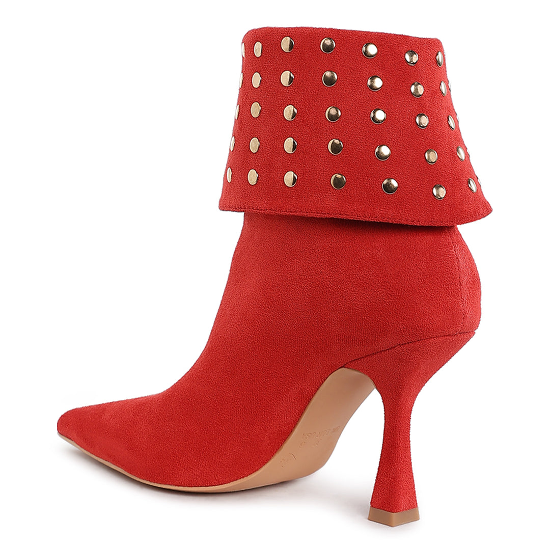 stud embellished foldover boots#color_red