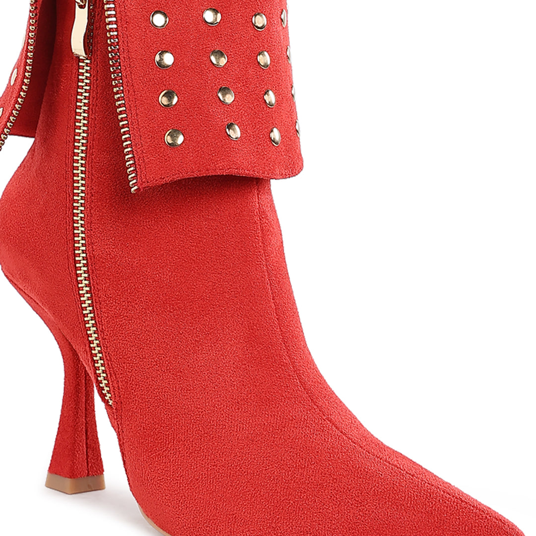 stud embellished foldover boots#color_red