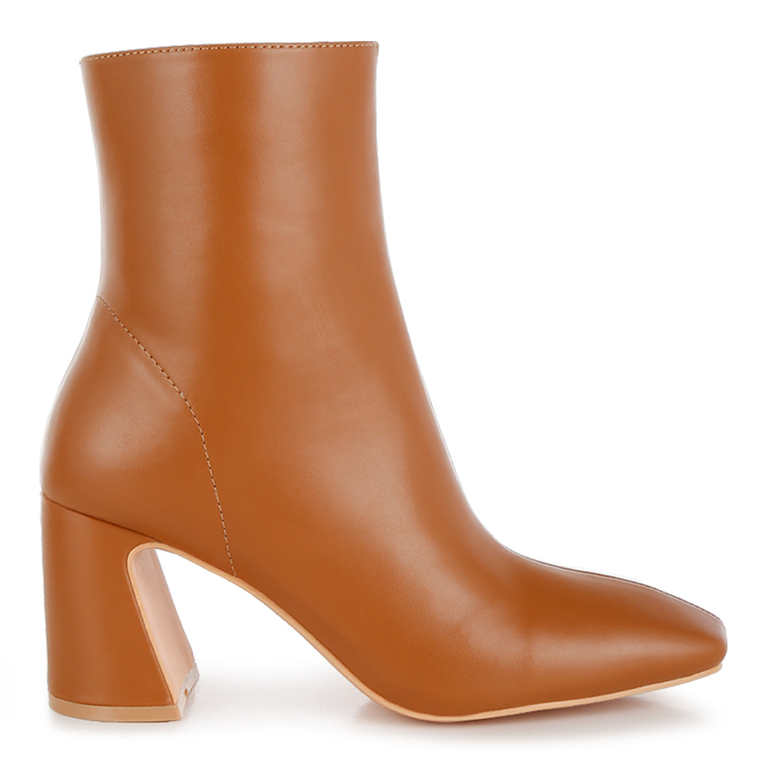 square toe ankle boots#color_tan