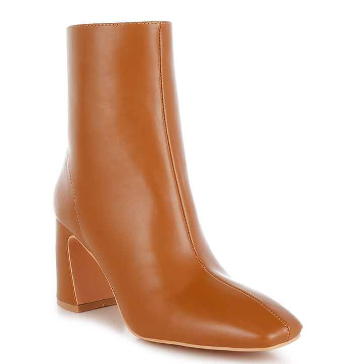 square toe ankle boots#color_tan