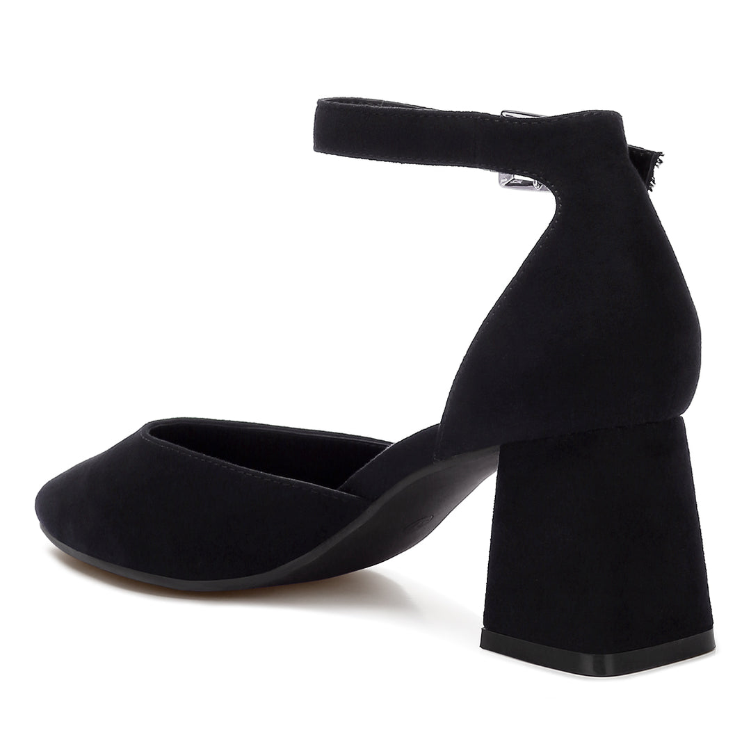 microfiber heel sandals#color_black